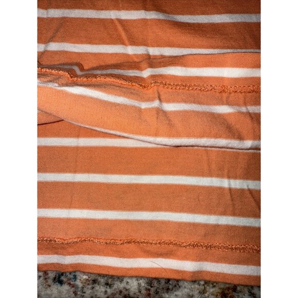 Polo Ralph Lauren Men’s V Neck T Shirt XL Peach White Striped Single Stitch NWT - Picture 3 of 6